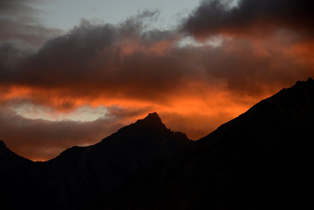 09 Sunset On Mountain Southwest Of Aconcagua Plaza de Mulas Base Camp